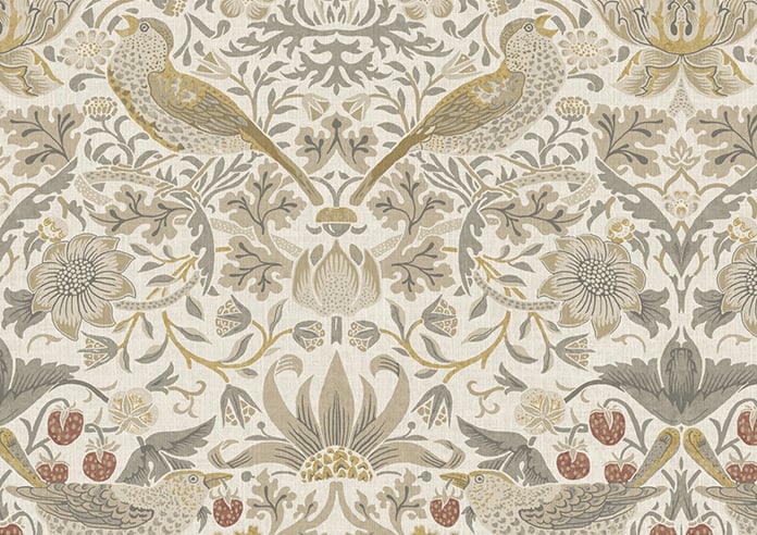 William Morris At Home Strawberry Thief, Ochre - Twist&Fit Roman Blind - Image 8